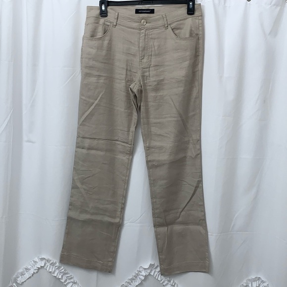 Women’s LiverPool Khaki Linen Pants Size 10/30 EUC - Picture 1 of 8